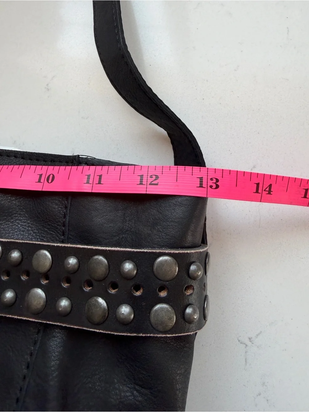 BRAND NEW- Free People Black Studded Leather Shoulder Bag - Picture 16 of 16